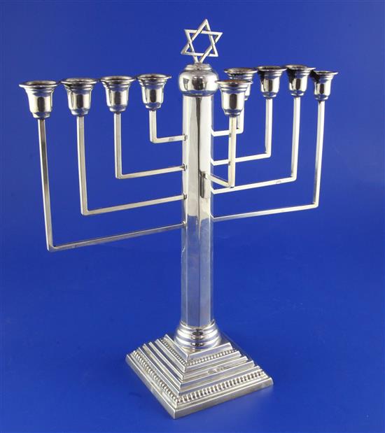 A 1940s silver Hanukkah Menorah, 18 oz.